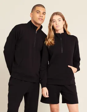 Unisex Quarter Zip Sweater - Black