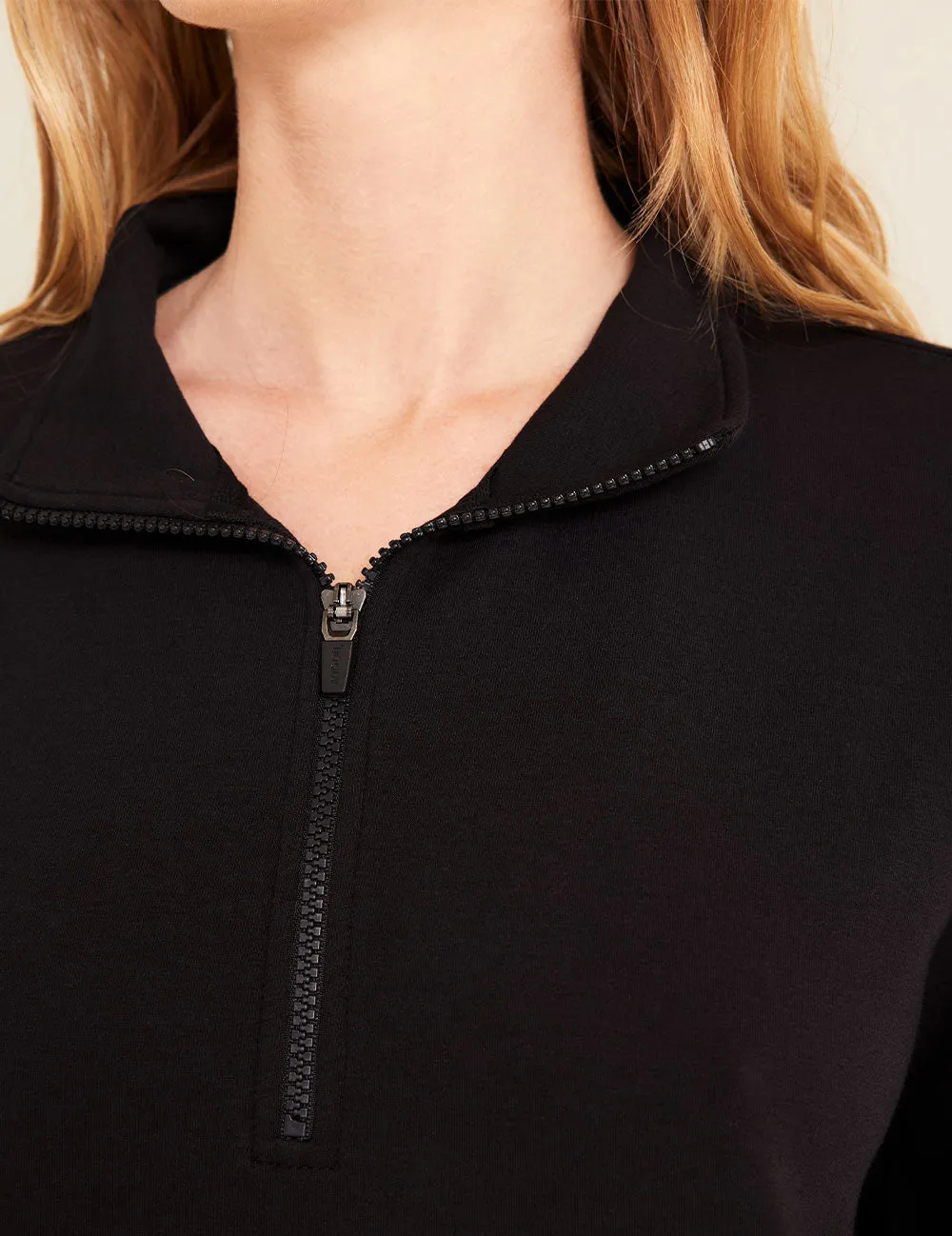 Unisex Quarter Zip Sweater - Black