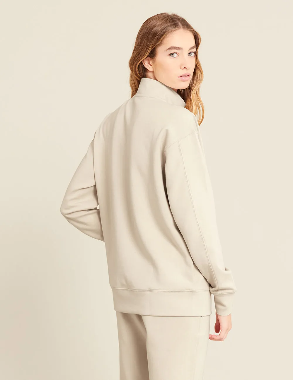 Unisex Quarter Zip Sweater - Sand