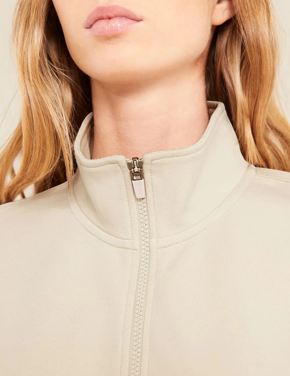 Unisex Quarter Zip Sweater - Sand