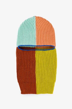 Verloop Quattro Ribbed Colorblock Balaclava Peach Rust