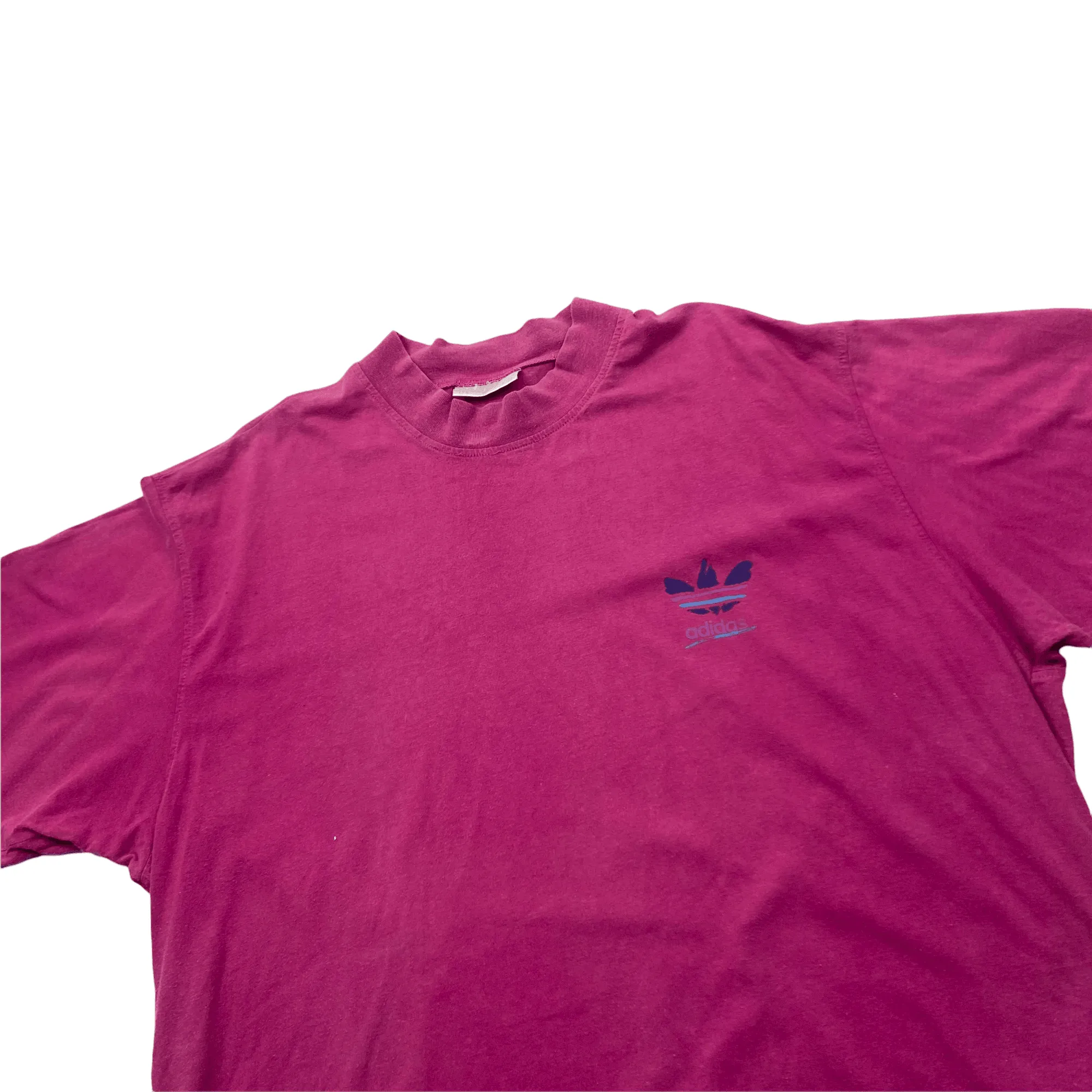 Vintage 90s Pink Adidas Spell-Out Tee - Large