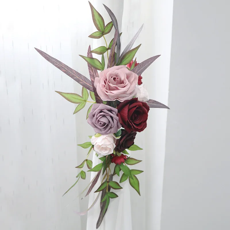 Wedding Arch Flowers Decor with Bean Paste Claret