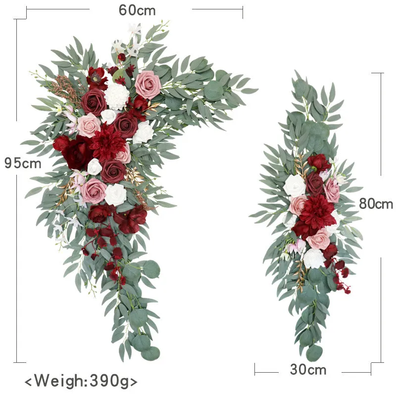 Wedding Arch Flowers Decor with Claret lotus root pink