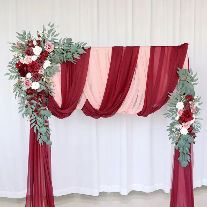 Wedding Arch Flowers Decor with Claret lotus root pink