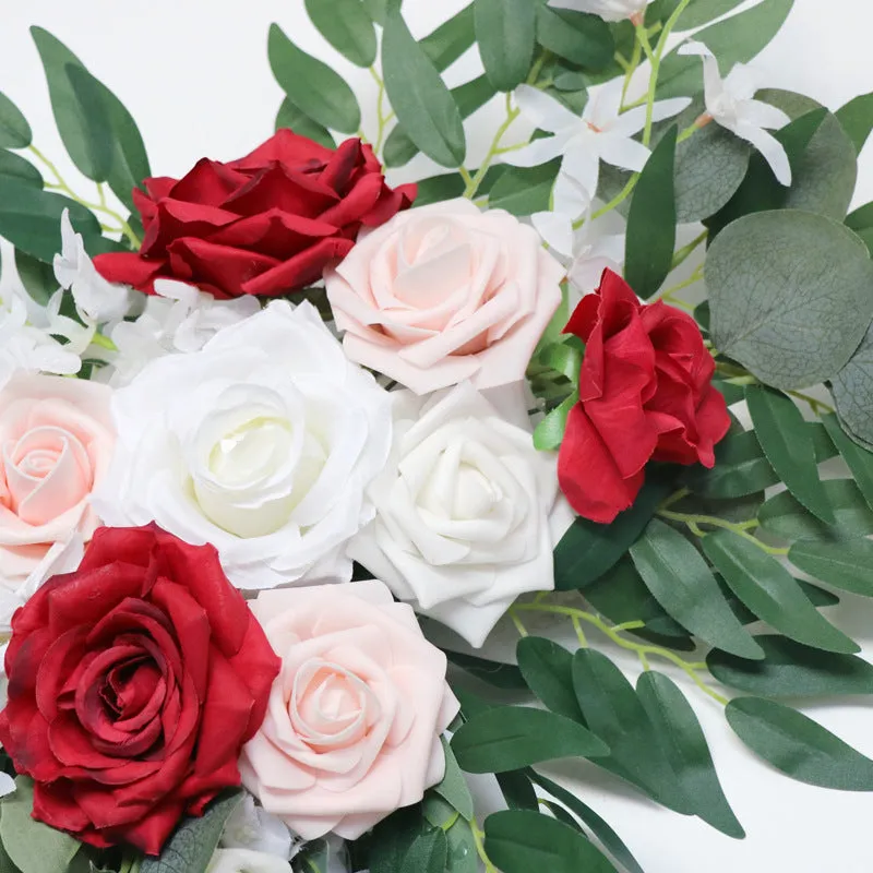 Wedding Arch Flowers Decor with Red Pink Roses