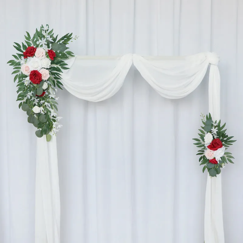 Wedding Arch Flowers Decor with Red Pink Roses