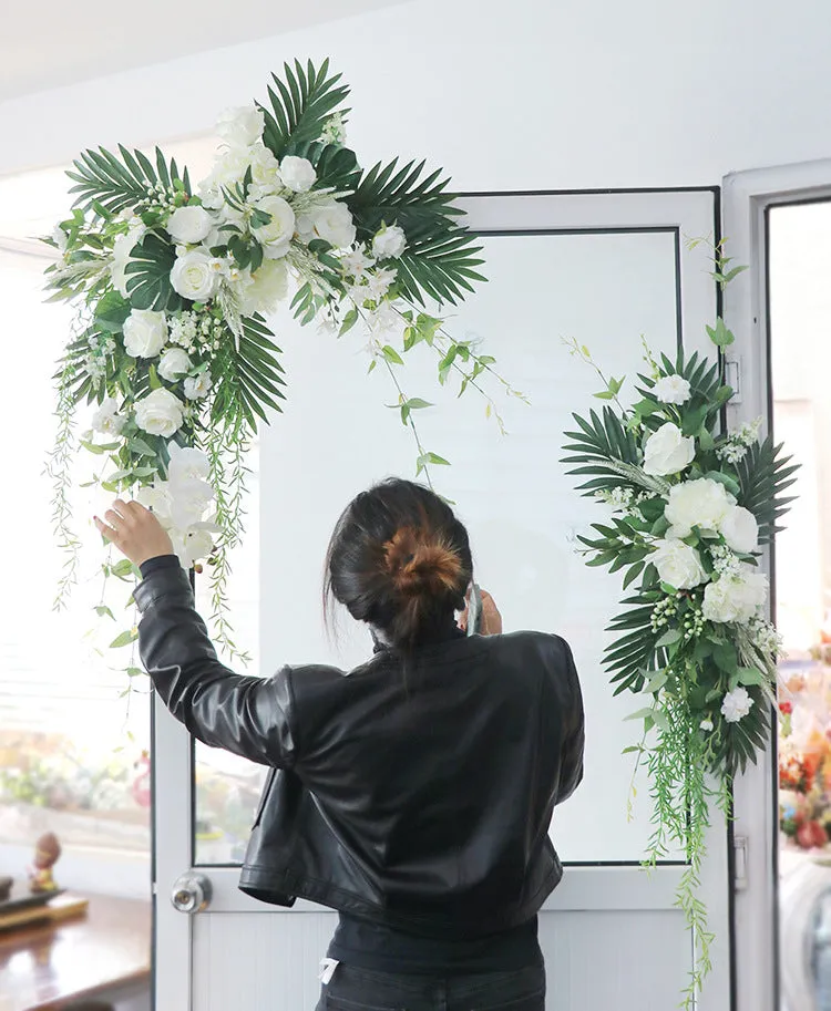 White-Green Wedding Arch Flowers for Wedding Party Decor