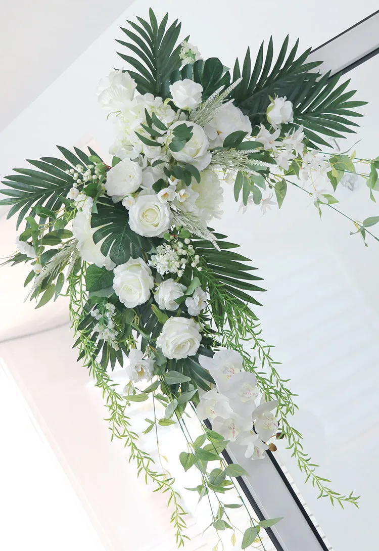 White-Green Wedding Arch Flowers for Wedding Party Decor