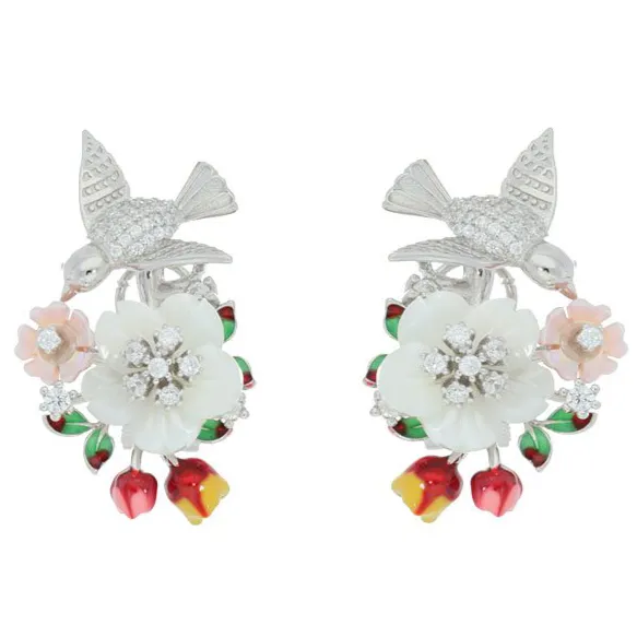 White Spring Earrings